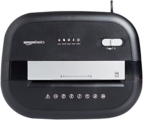 Amazon Basics 15-Sheet Cross-Cut Paper, CD Credit Card Office Shredder