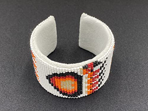 Handmade Beaded Jewelry Set White Red Necklace Earrings Bracelet (Red Bear Paw)