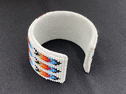 Handmade Beaded Jewelry Set White Red Necklace Earrings Bracelet (Red Bear Paw)