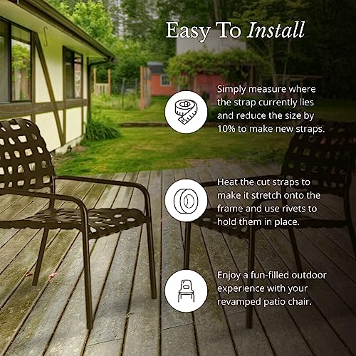 Dark Brown Vinyl Strap for Patio Chairs, Lawn Furniture