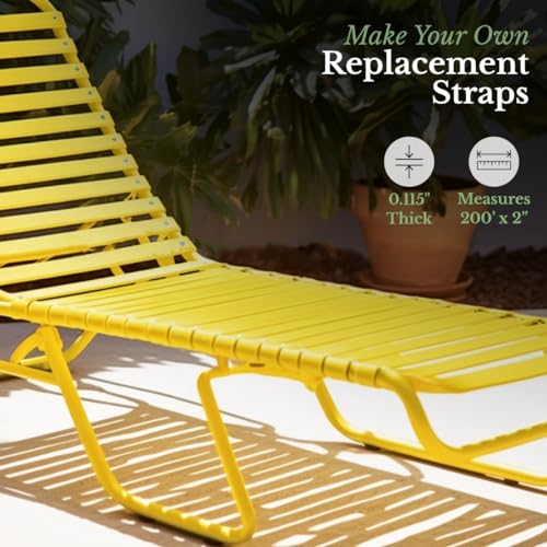 Bright Yellow Vinyl Strap for Patio Furniture, 2" x 200