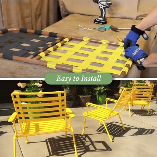 Bright Yellow Vinyl Strap for Patio Furniture, 2" x 200