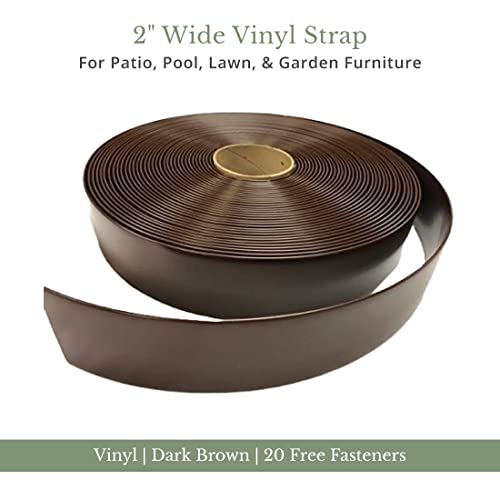 20' Dark Brown Vinyl Strap Roll for Patio Furniture