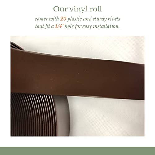 20' Dark Brown Vinyl Strap Roll for Patio Furniture