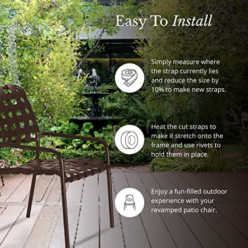 20' Dark Brown Vinyl Strap Roll for Patio Furniture