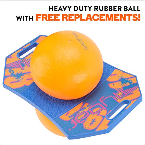 Flybar Pogo Ball for Kids, Jump Trick Bounce Board with Pump and Strong Grip Deck (Blue Dawn 2) (FBPTBX-BD)