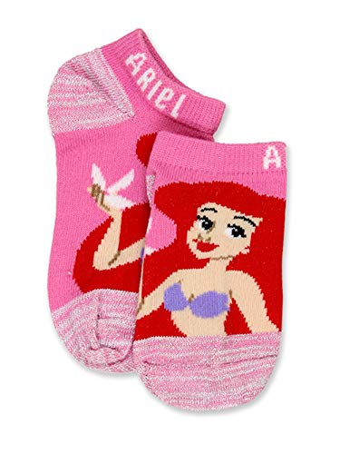 Disney Princess Girls Toddler 5 pack No Show Socks (Shoe: 10-4 (Sock: 6-8), Pink/Multi No Show)