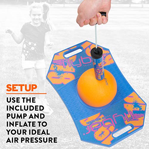 Flybar Pogo Ball for Kids, Jump Trick Bounce Board with Pump and Strong Grip Deck (Blue Dawn 2) (FBPTBX-BD)