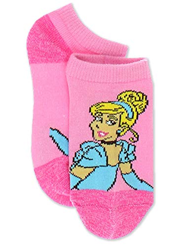Disney Princess Girls Toddler 6 Pack No Show Socks Set (Shoe: 7-10 (Sock: 4-6), Multicolor No Show)