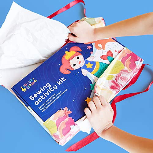 Sewing Kit for Kids - Learn to Sew Your Own Mermaid Toy with Accessories - Arts & Crafts Gift for Girls Ages 7 8 9 10 11 12 - Fun Beginner Craft Kits with Clear Instructions and Sewing Supplies