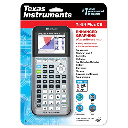 Texas Instruments TI-84 Plus CE Color Graphing Calculator, Galaxy Gray (Metallic)
