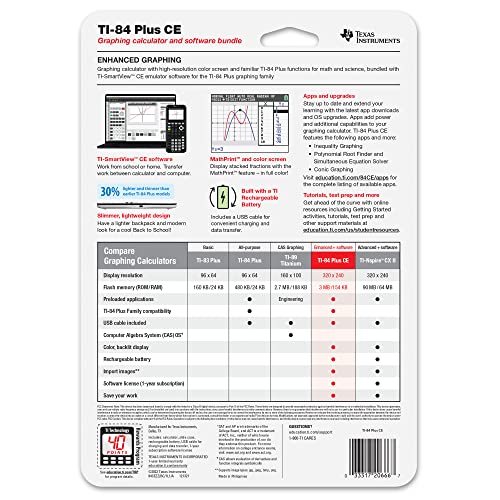 Texas Instruments TI-84 Plus CE Color Graphing Calculator, Galaxy Gray (Metallic)