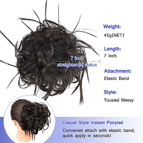 AISI BEAUTY Tousled Updo Hair Pieces Messy Bun Hair Scrunchies Extensions Hair Pieces and Ponytails Hair Extensions for Women. (4A)