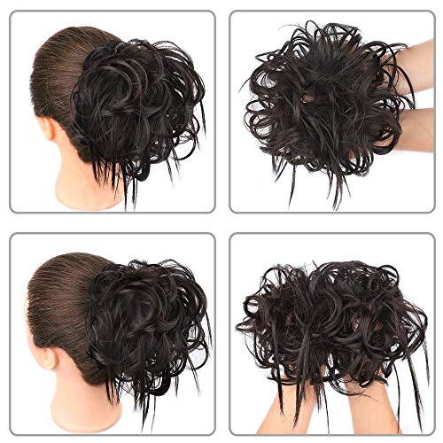 AISI BEAUTY Tousled Updo Hair Pieces Messy Bun Hair Scrunchies Extensions Hair Pieces and Ponytails Hair Extensions for Women. (4A)