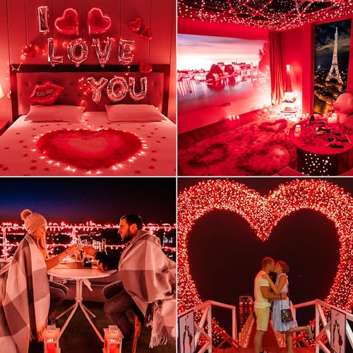 MYGOTO 33FT 100 LEDs String Lights Waterproof Fairy Lights 8 Modes with Memory 30V UL Certified Power Supply for Home, Garden, Wedding, Party, Christmas Decoration Indoor Outdoor (Red)