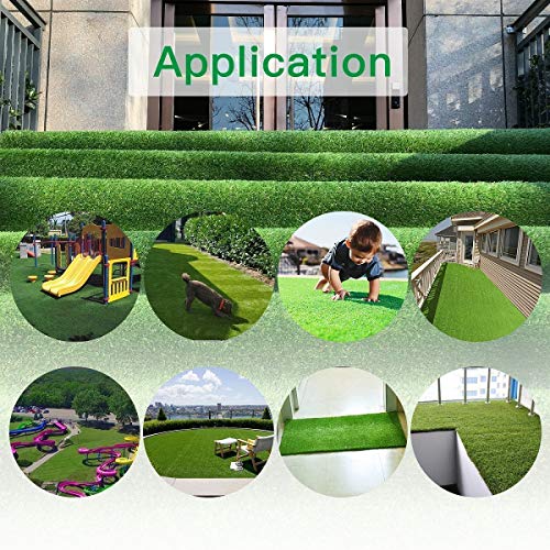 PET GROW 4'x13 Pad Artificial Realistic & Thick Fake Mat for Outdoor Garden Landscape Dog Synthetic Grass Rug Turf, 4' x 13', Green