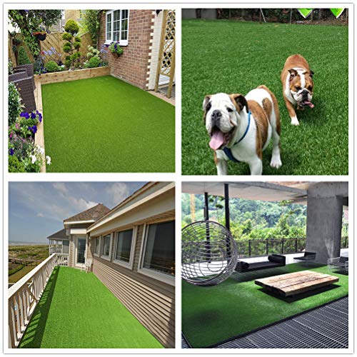PET GROW 4'x13 Pad Artificial Realistic & Thick Fake Mat for Outdoor Garden Landscape Dog Synthetic Grass Rug Turf, 4' x 13', Green
