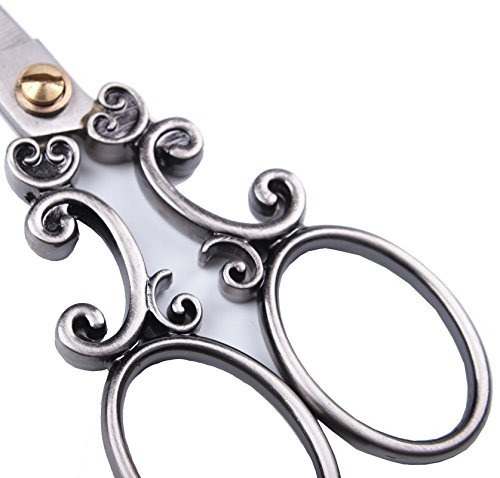 European Vintage Stainless Steel Sewing Scissors - Cloud Pattern