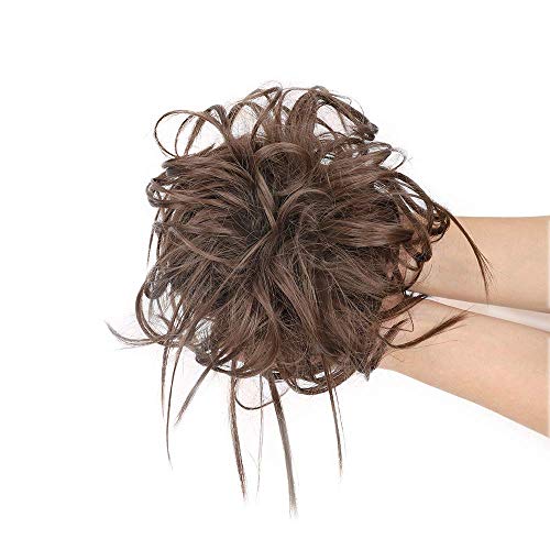 AISI BEAUTY Tousled Updo Hair Pieces Messy Bun Hair Scrunchies Extensions Hair Pieces and Ponytails Hair Extensions for Womenï¼8#(Medium Brown.))
