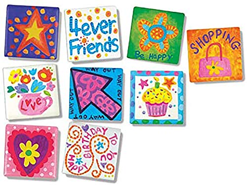 4M 4563 Magnetic Mini Tile Art - DIY Paint Arts & Crafts Magnet Kit For Kids - Fridge, Locker, Party Favors, Craft Project Gifts for Boys & Girls