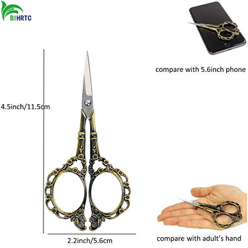 Vintage European Style Plum Blossom Scissors - Bronze