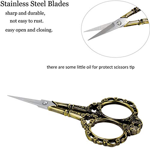 Vintage European Style Plum Blossom Scissors - Bronze