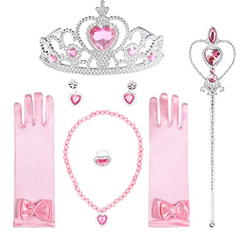 ReliBeauty Little Girls Princess Dress up Costume with Accessories, 6-6X (140), Pink