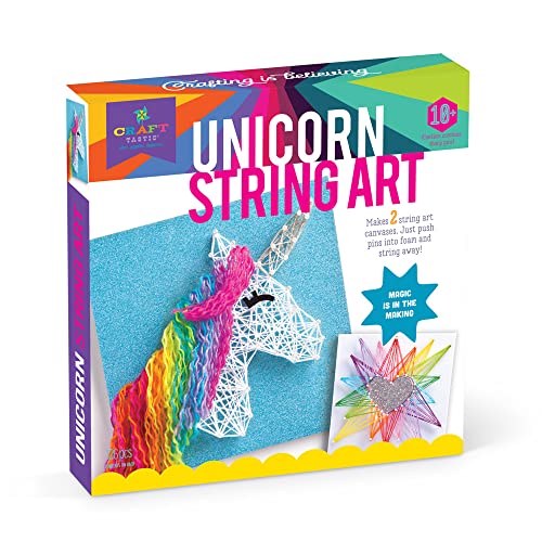 Craft-tastic ? String Art Kit ? Craft Kit Makes 2 Large String Art Canvases ? Unicorn Edition