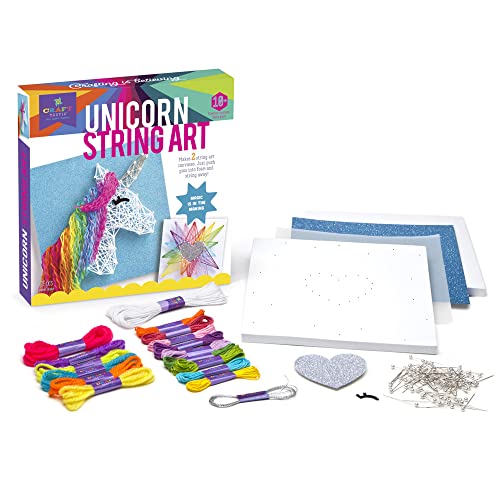 Craft-tastic ? String Art Kit ? Craft Kit Makes 2 Large String Art Canvases ? Unicorn Edition
