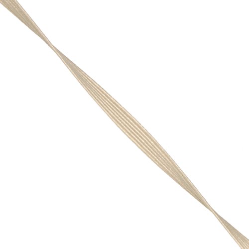 Mandala Crafts Flat Elastic Band, Braided Stretch Strap Cord Roll for Sewing and Crafting; 1/4 inch 6mm 50 Yards Cream
