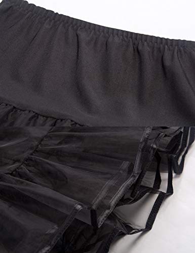 GRACE KARIN Women's Crinoline Slips Full Poof Layered Layered Petticoat Underskirt for Dress (Black,L)