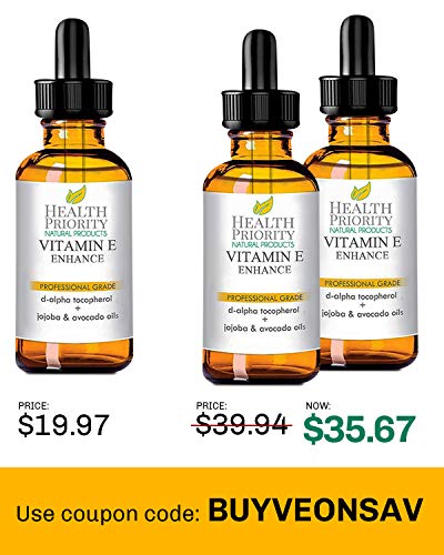 Organic Vitamin E Oil - Nourish & Repair Skin (0.5 Fl Oz- 2 pack)