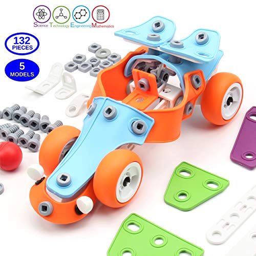 132 PCS STEM Learning Toys ? Education Engineering and DIY STEM Construction Kit ? Best Building Set for 6 7 8 9 10+ Year Olds Boys & Girls That Love to Build ? Creative Stem Gift Play Set for Kids