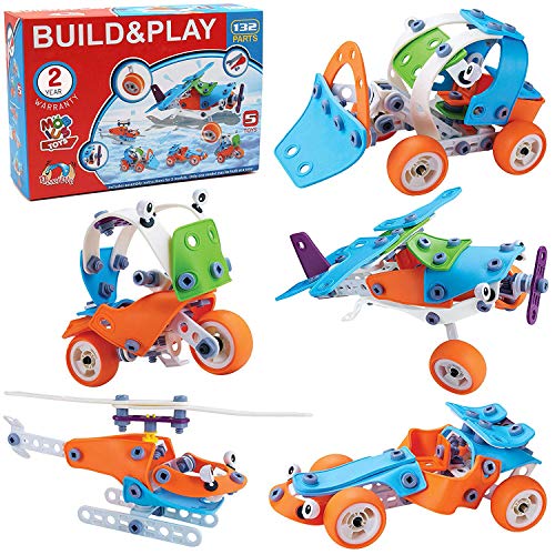 132 PCS STEM Learning Toys ? Education Engineering and DIY STEM Construction Kit ? Best Building Set for 6 7 8 9 10+ Year Olds Boys & Girls That Love to Build ? Creative Stem Gift Play Set for Kids