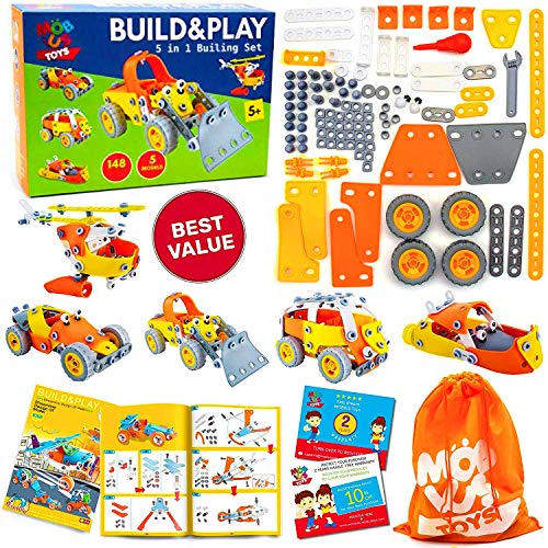 148 Pcs 5-in-1 STEM Building Toys - Boys & Girls 8-10