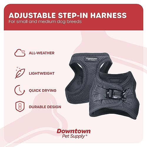 Downtown Pet Supply No Pull, Step in Adjustable Dog Harness with Padded Vest, Easy to Put on Small, Medium and Large Dogs (Charcoal, XS)