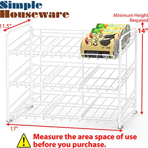 SimpleHouseware Stackable Can Rack Organizer, White