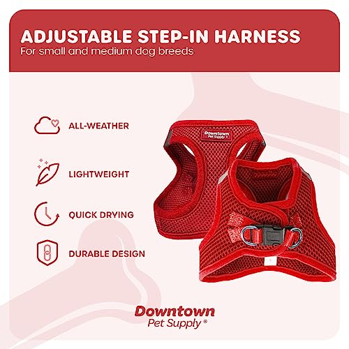 Red X-Small Step-In Dog Harness with Reflective Trim