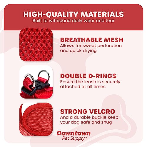 Red X-Small Step-In Dog Harness with Reflective Trim