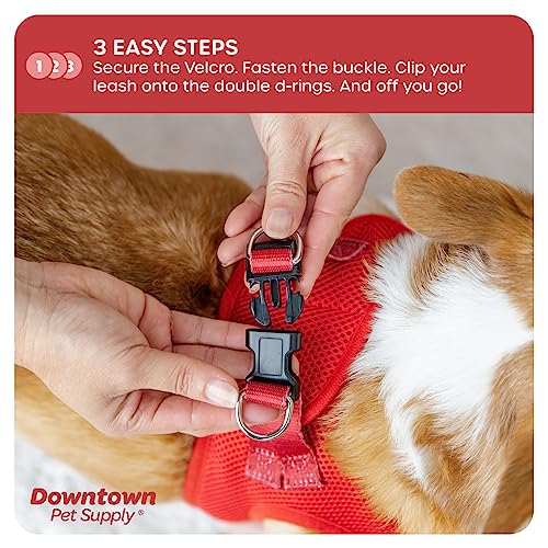 Red X-Small Step-In Dog Harness with Reflective Trim