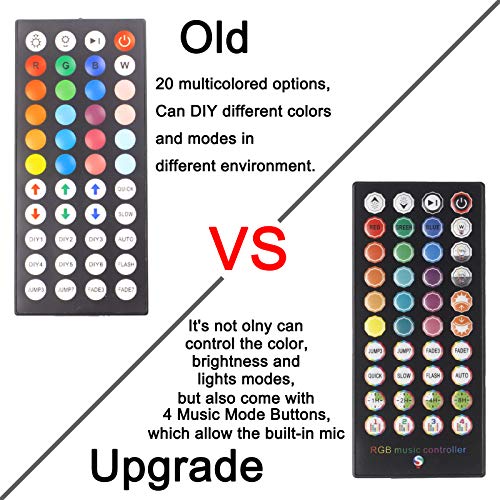 LED Strip Lights BIHRTC RGB 600leds 32.8ft 10M Color Changing 5050 Flexible LED Rope Lighting LED Strip Lights Kit with 44 Keys IR Remote Controller and UL Power Supply for Bedroom Room Home Kitchen