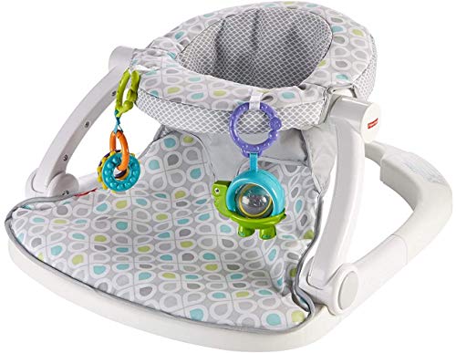 Fisher-Price Sit-Me-Up Floor Seat - Honeydew Drop, portable infant chair with toys