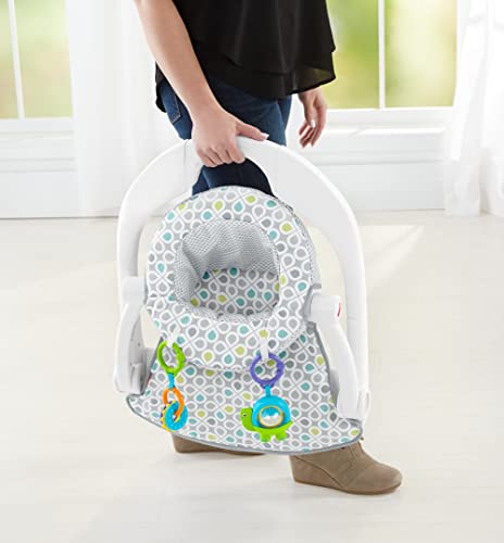 Fisher-Price Sit-Me-Up Floor Seat - Honeydew Drop, portable infant chair with toys