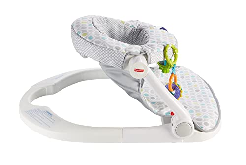 Fisher-Price Sit-Me-Up Floor Seat - Honeydew Drop, portable infant chair with toys