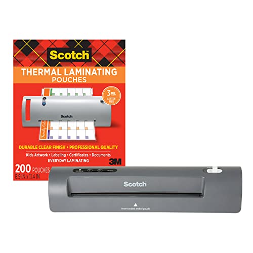 Scotch Laminator Bundle with 200-Pack Laminating Pouches