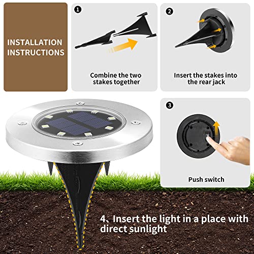 Solar Ground Lights Outdoor Waterproof Garden Landscape Lighting