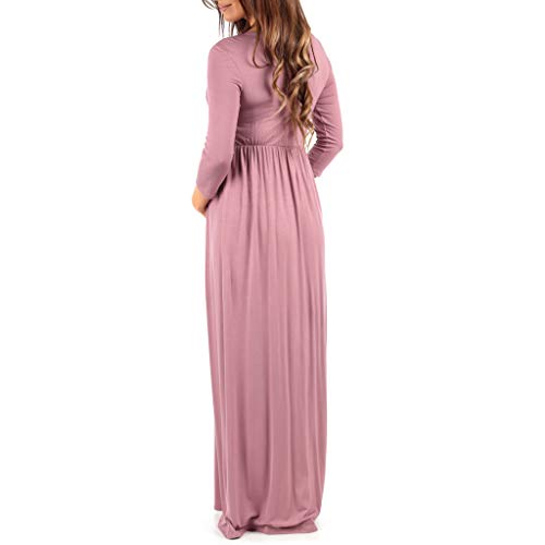 Maternity V-Neck 3/4 Sleeve Ruched Waist Dress