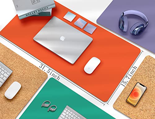 Large Dual-Sided Orange Desk Pad for Office/Home - 31.5" x 15.7