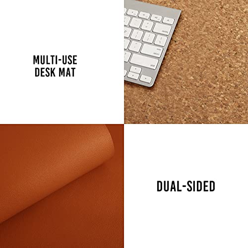 Large Dual-Sided Orange Desk Pad for Office/Home - 31.5" x 15.7