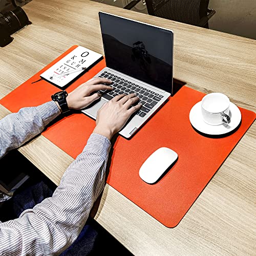 Large Dual-Sided Orange Desk Pad for Office/Home - 31.5" x 15.7
